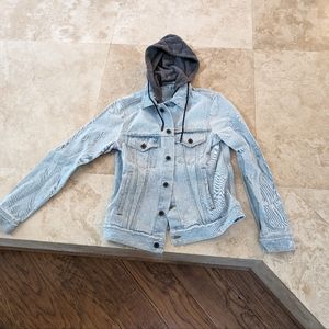 Off white denim jacket (with detachable hood)